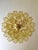 Mid-Century Modern Contemporary Italian Hand-Made Gold Flush Mount With Clear Amber “Tronchi” Murano Glass For Sale - Image 3 of 4