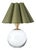 Regina Andrew Giorgio Crystal Mini Lamp, Natural Brass with Olive Scalloped Shade For Sale