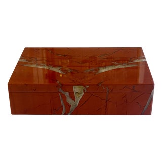 Handcrafted Jasper Box with Quartz Inclusions, 1950 For Sale