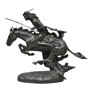Late 20th Century Frederic Remington "Cheyenne" Lost Wax Cast Bronze Native American Sculpture