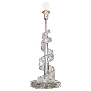 Murano Glass Spiral Table Lamp by Angelo Brotto for Esperia, Italy, 1970s