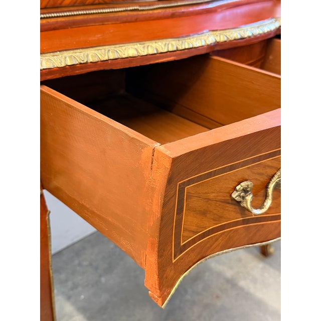 Mid 19th Century French Louis XV Style Ormolu-Mounted Walnut/Rosewood Vitrine Cabinet For Sale - Image 12 of 17