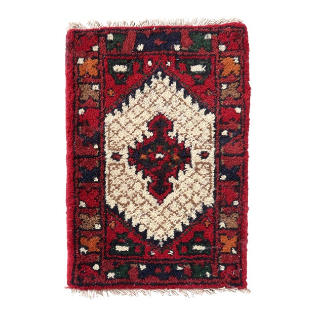 1970s Vintage Persian Handmade Hamadan Mat For Sale