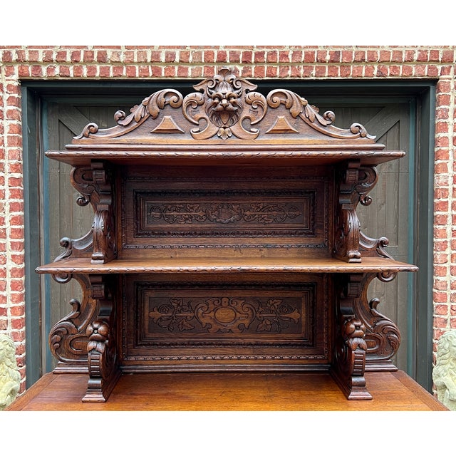 Brown Antique French Buffet Server Sideboard Buffet Barley Twist Honey Oak 3-Tier 19c For Sale - Image 8 of 12