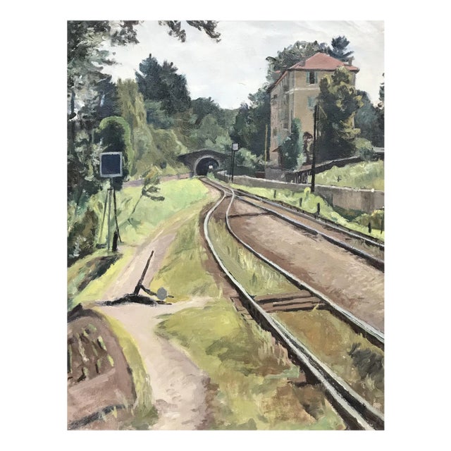 Isaac Charles Goetz, Le Tunnel, 1938, Oil on Canvas For Sale