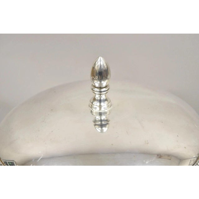 Vintage Knight Silversmiths Silver Plated Modern Lidded Bar Ice Bucket For Sale - Image 4 of 12