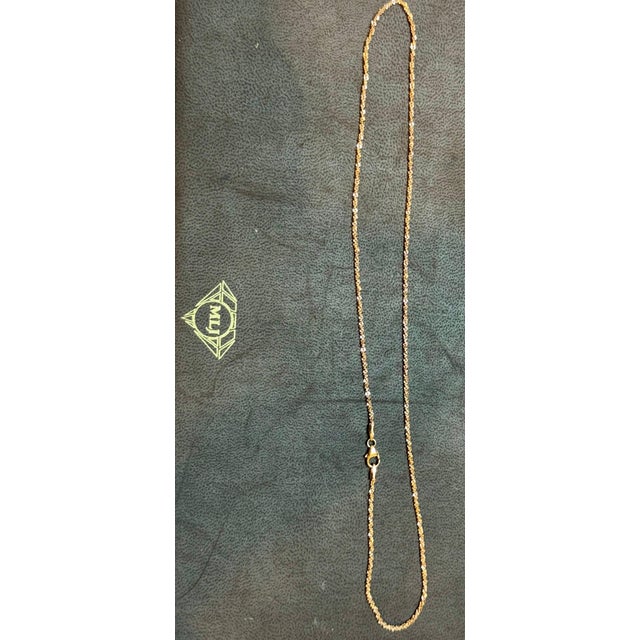 Early 21st Century 14k Gold Fancy Diamond Cut Italian Rose Gold Chain, 18" Long For Sale - Image 5 of 18