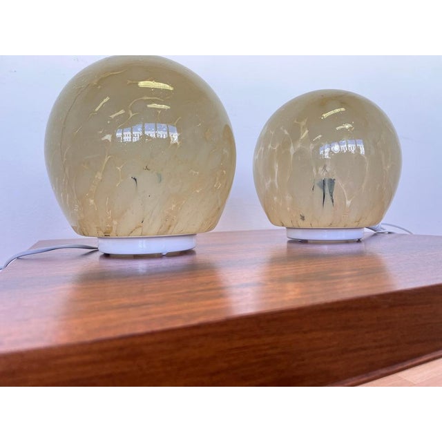 Mid-Century Art Glass Table Lamps, Czechoslovakia, 1980s, Set of 2 For Sale - Image 4 of 8