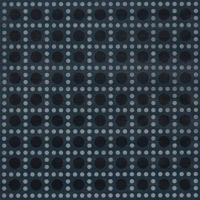 SAMPLE - Schumacher X Backdrop Puntini Sisal Wallpaper In Indigo For Sale