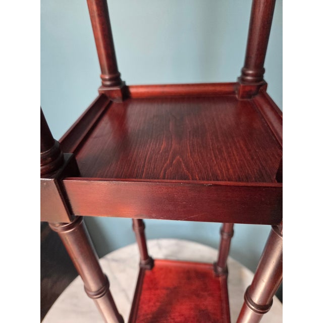 3 Tiered Faux Bamboo Stand Pedestal - 2 Available For Sale - Image 10 of 14