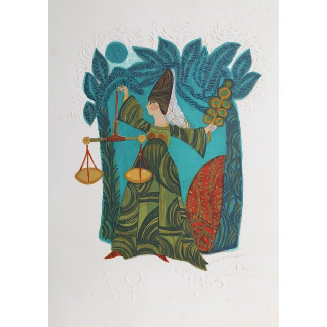 Folk Art Libra From the Zodiac of Dreams Series, Judith Bledsoe For Sale - Image 3 of 3
