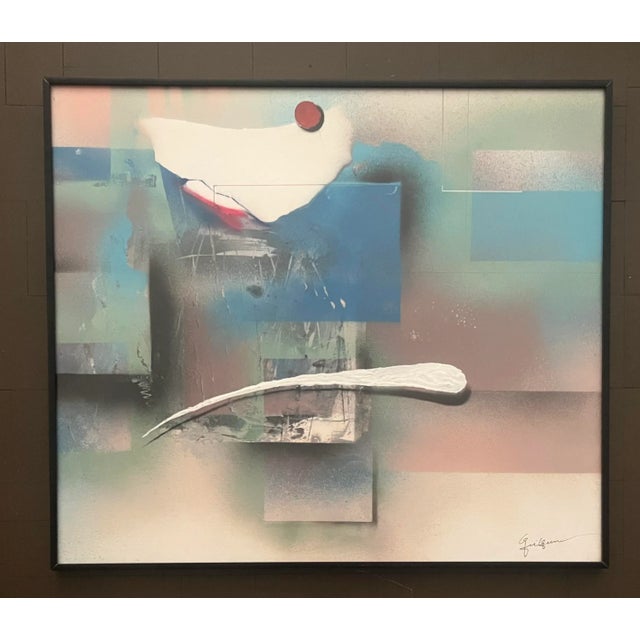 Vintage 1980s Postmodern Abstract Print Signed For Sale - Image 11 of 11