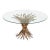 Italian Wheat Sheaf Low Table of Gilt Metal With Round Top of Glass For Sale