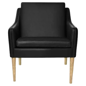 Mr. Olsen Lounge Chair in Smoked Oak and Black Leather by Warm Nordic