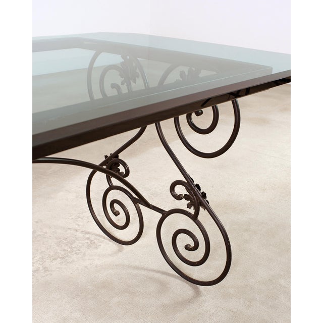Italian Scrolled Iron Patio Garden Dining Table For Sale - Image 15 of 18
