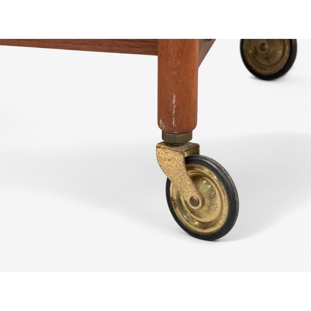 Brown Poul Hundevad, Danish Modern, Teak, Expandable Bar Carts, Denmark, 1950s For Sale - Image 8 of 10