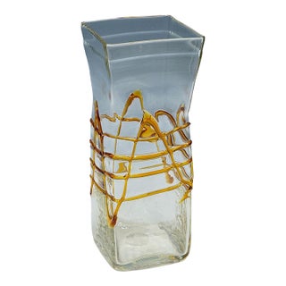 Large Art Glass Vase by Fulvio Bianconi for Mazzega, Venice Murano For Sale