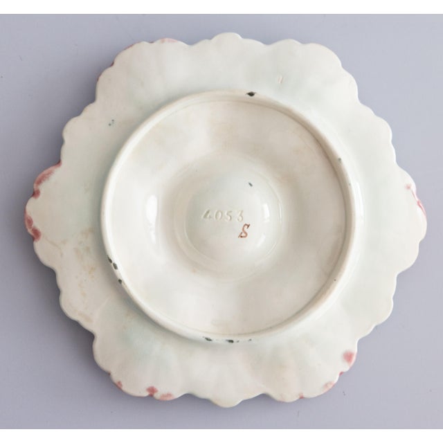 Antique French Fives Lille Majolica Turquoise Oyster Plate For Sale In Houston - Image 6 of 7
