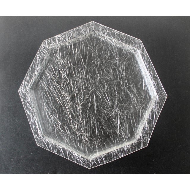 Plastic Willy Rizzo Style Crackle Ice Effect Lucite Octagonal Serving Tray Vintage For Sale - Image 7 of 12