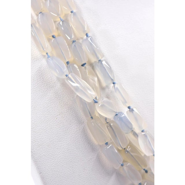 Marlene Stowe Chalcedony Bead Diamond Gold Clasp Necklace For Sale - Image 11 of 12