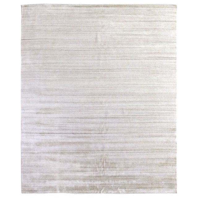 Exquisite Rugs Creil Hand loom Bamboo/Silk Ivory Rug-10'x14' For Sale