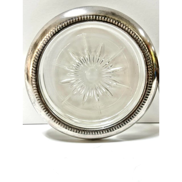 Vintage Silverplate & Glass Coasters – Park Sherman & Leonard of Italy (Set of 4) For Sale In Louisville - Image 6 of 8