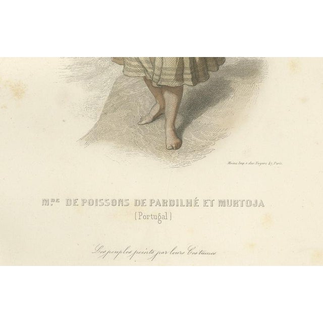 Portuguese & Madeira Folk Costume Engravings, 1850, Engraving For Sale - Image 13 of 15