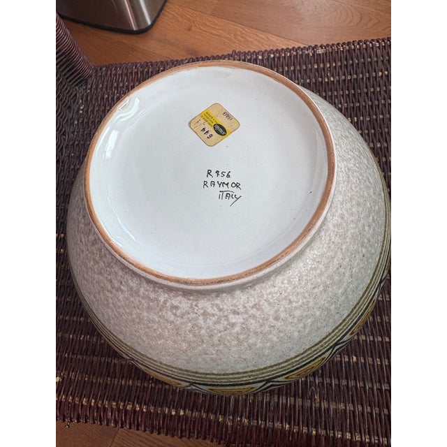 This is a beautiful Alvino Bagni for Raymor Italian art pottery lidded vessel, specifically a diamond pattern vase. It has...