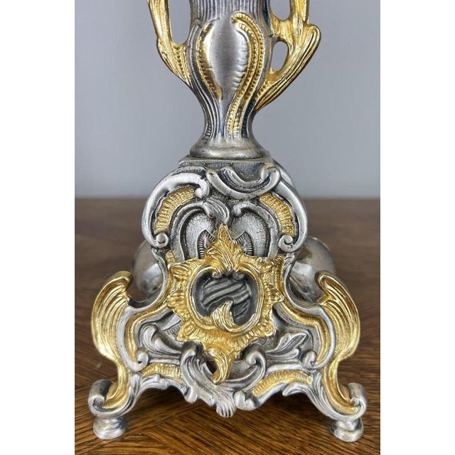 Lancini Imperial Ormolu Gilt Brass Mantle Clock with Candelabras, Set of 3 For Sale - Image 16 of 18