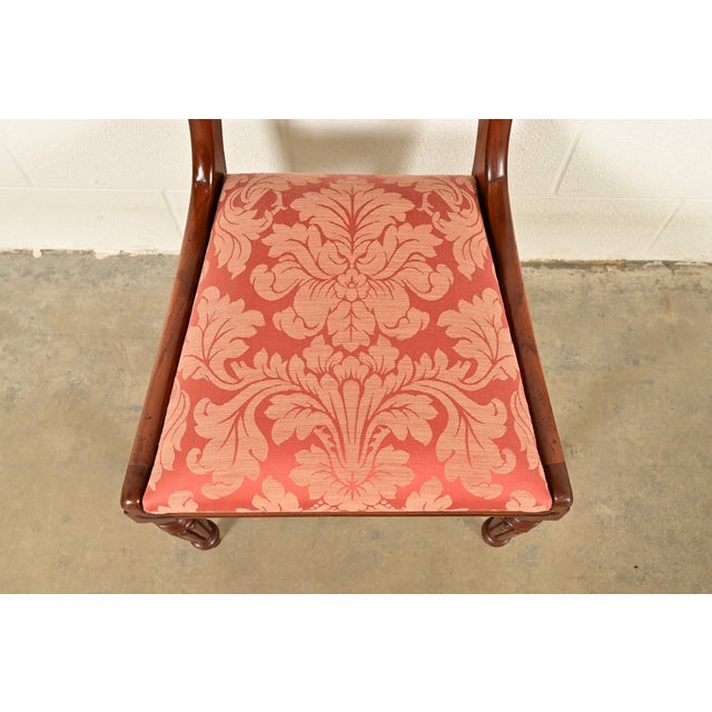 Wood Baker Furniture Style English Regency Carved Mahogany Dining Chairs, Set of Six For Sale - Image 7 of 12