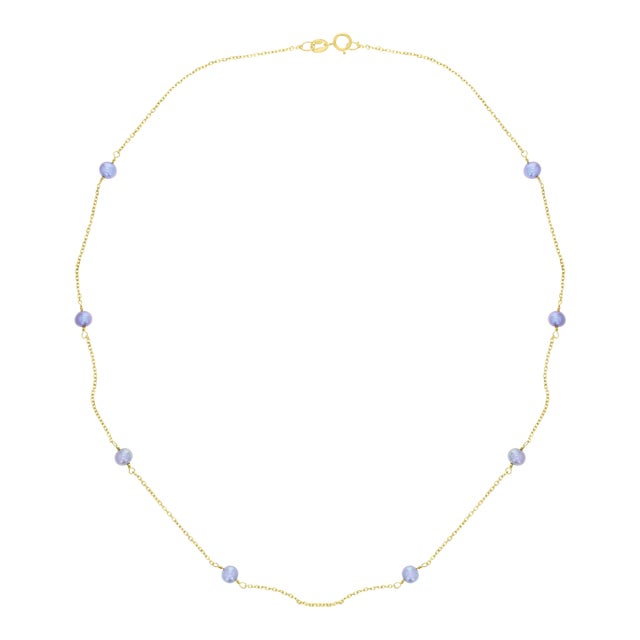 Stationed Black Pearl Necklace 14k Yellow Gold For Sale