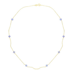 Stationed Black Pearl Necklace 14k Yellow Gold