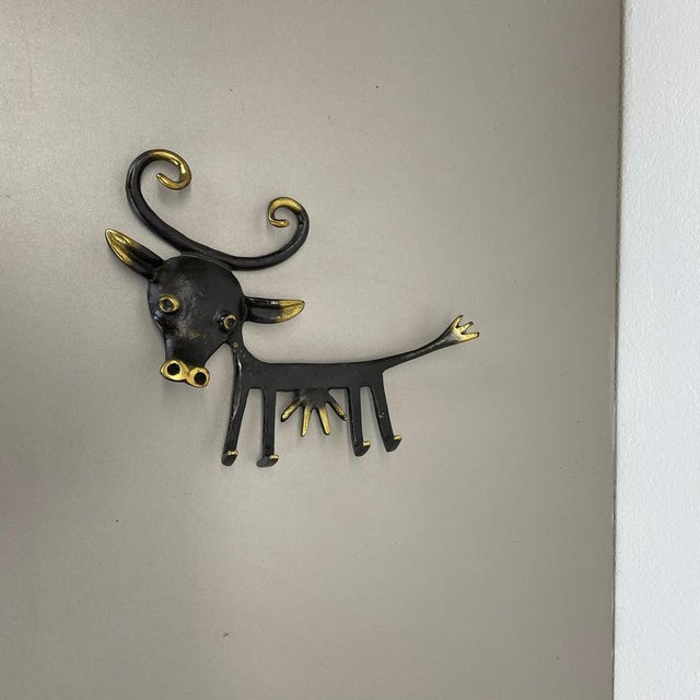 Brass Cow Hook attributed to Walter Bosse for Herta Baller, Austria, 1950s For Sale - Image 3 of 18