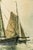 Gold Lovely Large Gold Gilt Frame Antique Victorian Maritime Watercolor Painting Fishing Sailboat Ocean Wall Home Decor Nautical Art For Sale - Image 8 of 18