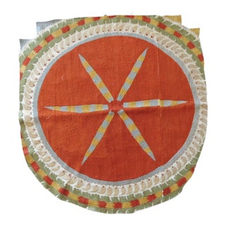 Vintage Orange and Yellow Suzani Textile Fragment For Sale