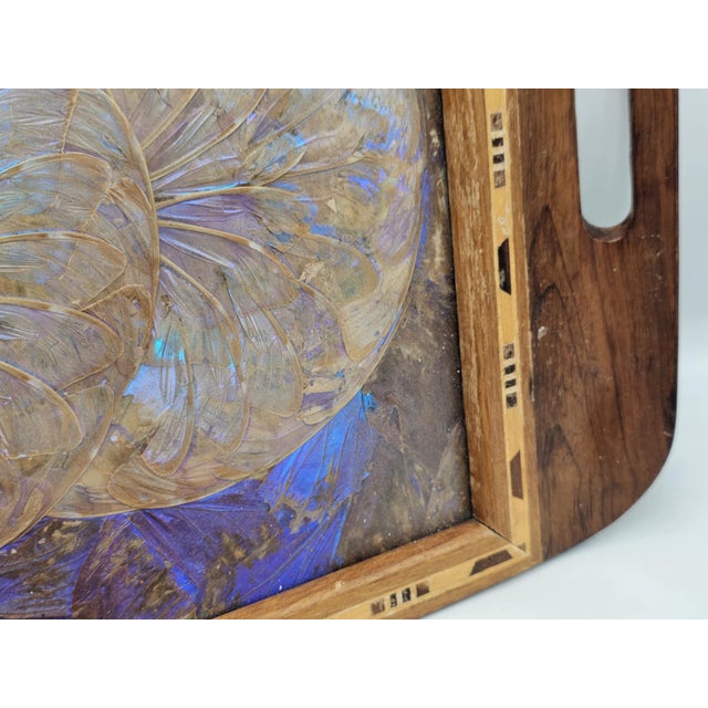 Blue Art Deco Wooden Tray, 1920s For Sale - Image 8 of 11