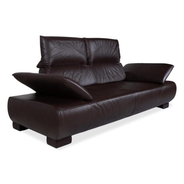 Leather Two-Seater Dark Brown Volare Sofa with Manual Function from Koinor For Sale - Image 6 of 16