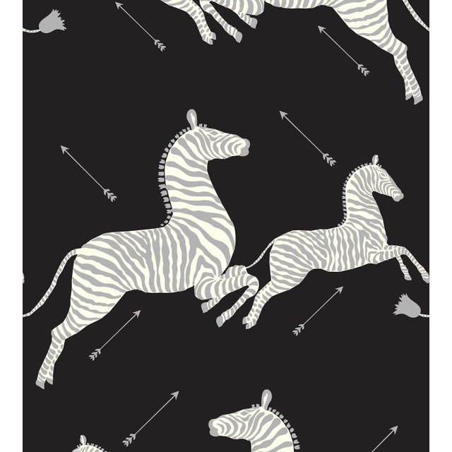 Contemporary The House of Scalamandré Zebras Wallcovering, Black & Silver For Sale - Image 3 of 3