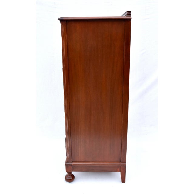 William and Mary Style Mahogany Chest of Drawers With Brass Pulls, Usa For Sale - Image 12 of 12