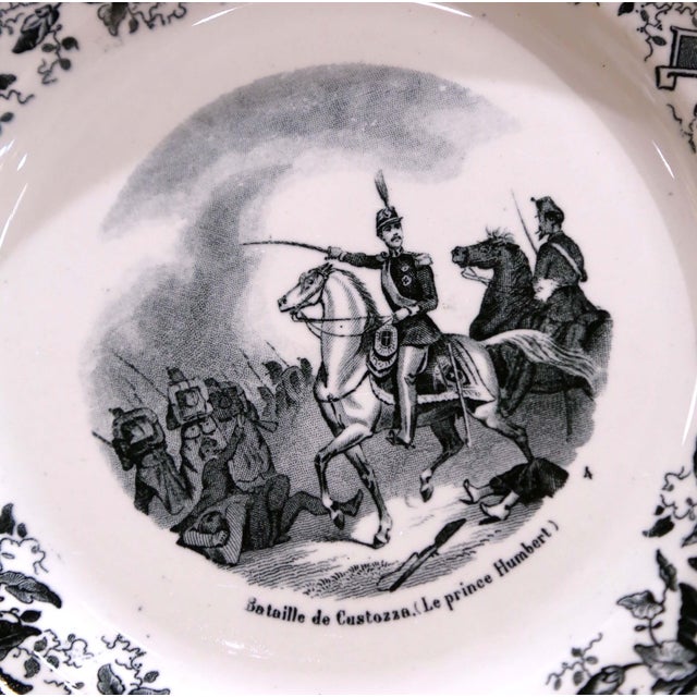 19th Century French Choisy-Le-Roi Dessert Plates “Campagnes Militaires”- Set of 12 For Sale - Image 12 of 18