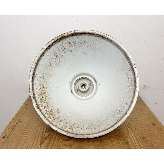 Industrial Grey Metal Factory Suspension Lamp, 1960s For Sale - Image 12 of 16