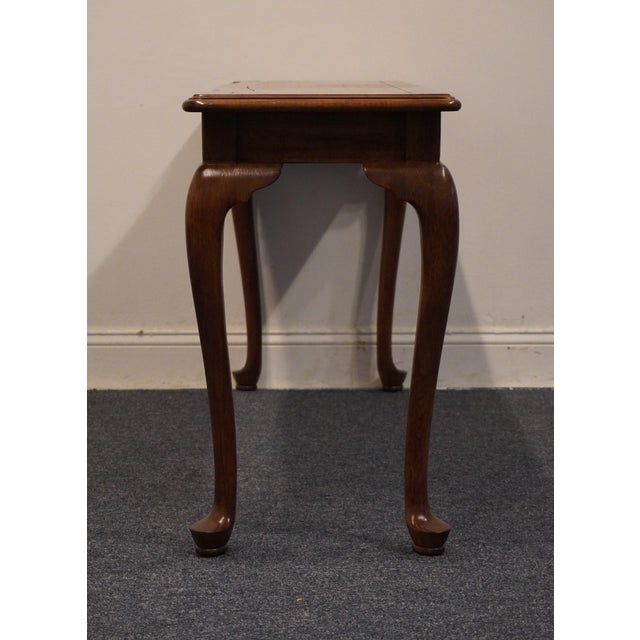 Brown Ethan Allen Collectors Classics Traditional Style 56" Solid Pecan Accent Sofa Table W. Olive Ash Burl Veneer Top 13-9607 For Sale - Image 8 of 9