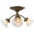 French baroque brass pedant light with 3 bulb holders Clear Holophane glass Diameter base 280 mm / 11 inches Excluding...