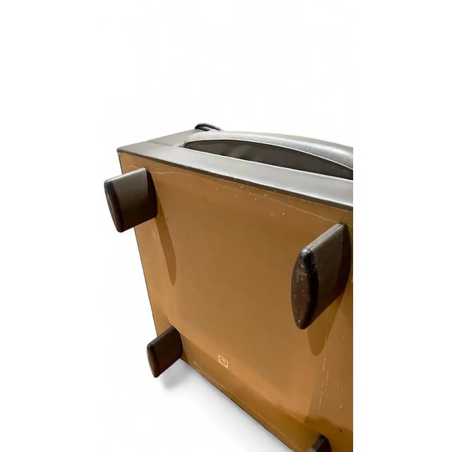 Metal Vintage Poltrana Frau Brown Leather Lounge Chair For Sale - Image 7 of 13