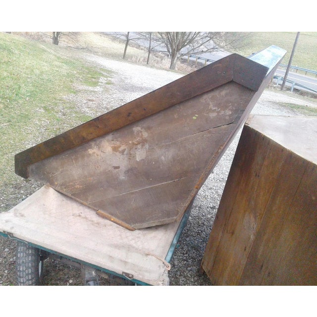 1850s Two Piece Poplar Blind Door Corner Cabinet Cupboard W Orginal Alligator Finish For Sale In Cleveland - Image 6 of 12