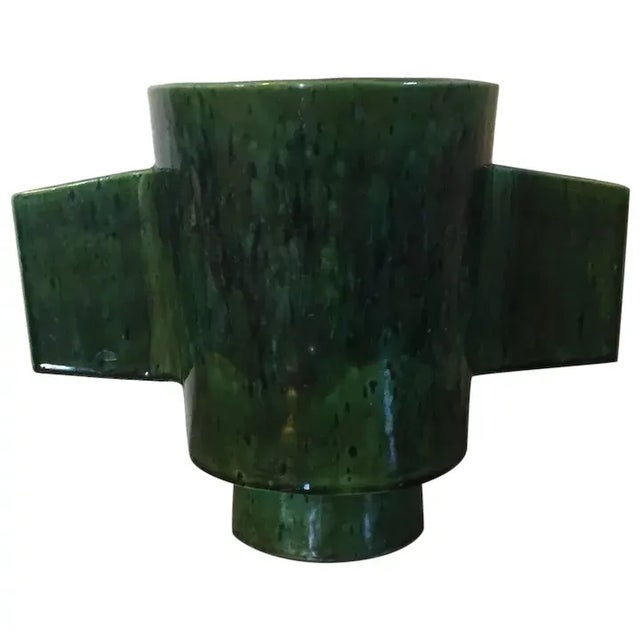 French Modernist Art Deco Pottery Vase For Sale - Image 13 of 13