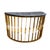 A rare find, quite literally — this hemisphere accent table is carved from genuine Blue Tiger Eye, a semiprecious stone...