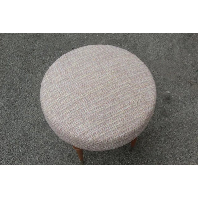 Italian Stool in Maple & Brass, 1950s For Sale - Image 4 of 6