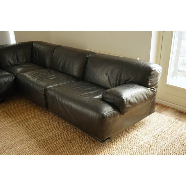 Leather Fiandra Modular Sofa by Vico Magistretti for Cassina, Italy, 1970s, Set of 4 For Sale - Image 10 of 14