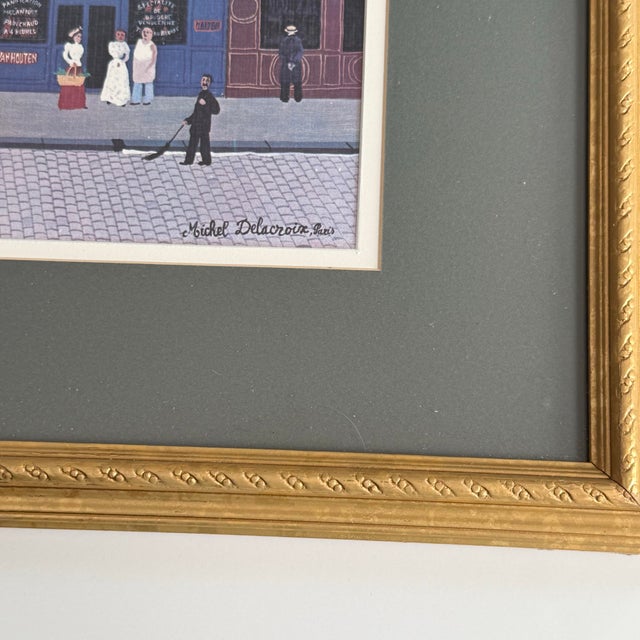 Bring the charm of old Paris into your home with this vintage framed print after French artist Michel Delacroix. The...